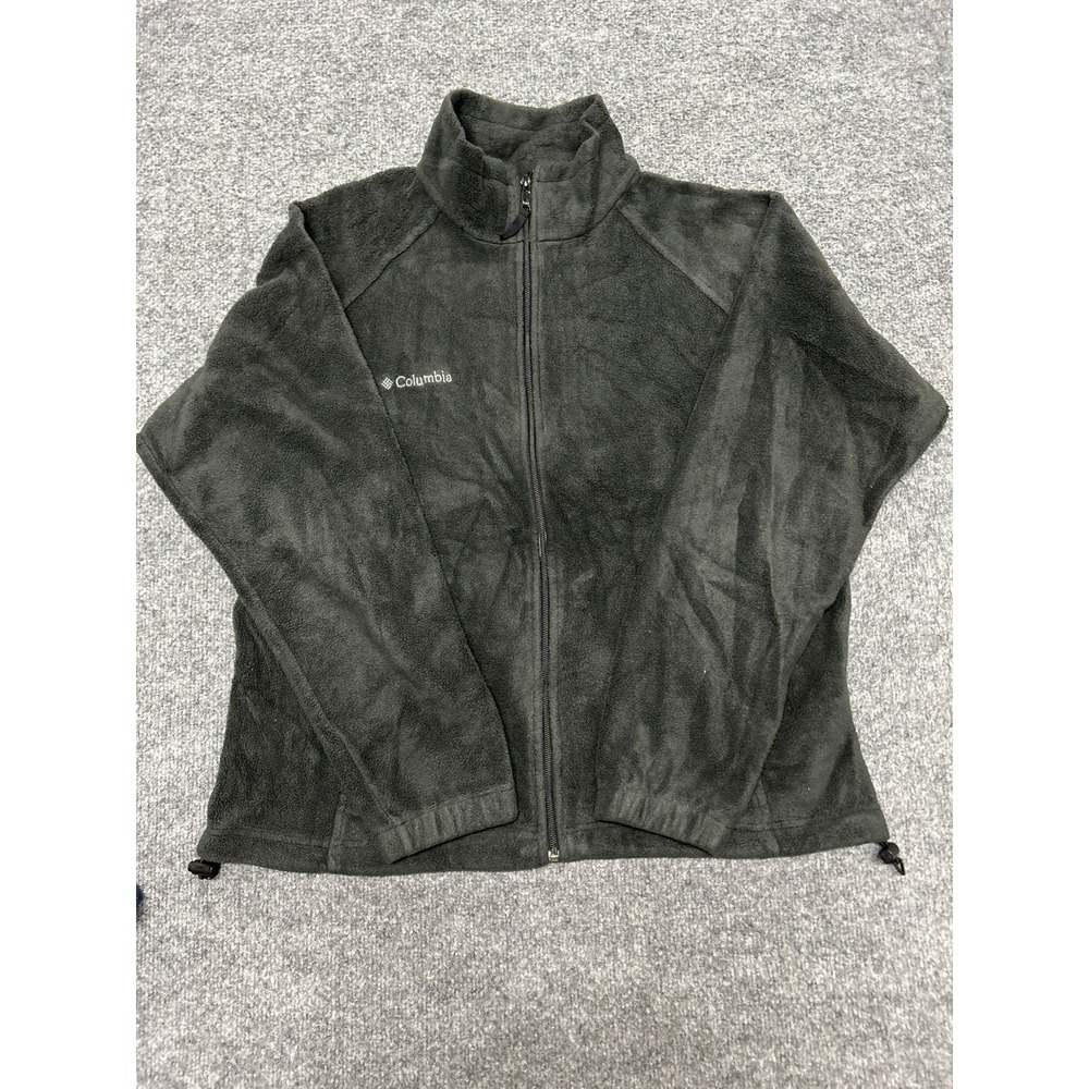 Columbia Fleece Jacket Womens Size XL Charcoal Grey Full Zip Mock Neck Outdoor